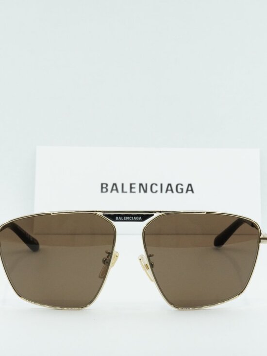 Balenciaga BB0246SA 003 Aviator Sunglasses - Gold/Brown main image 6